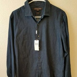 Michael Kors Indigo Button Down Long Sleeve Medium